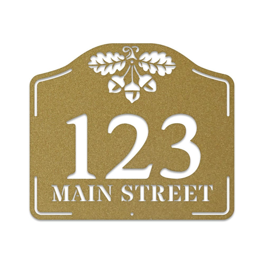 Acorn Address Plaque Metal Sign