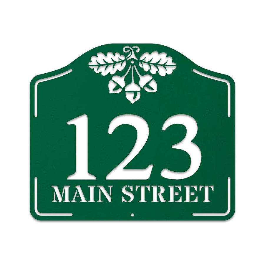 Acorn Address Plaque Metal Sign