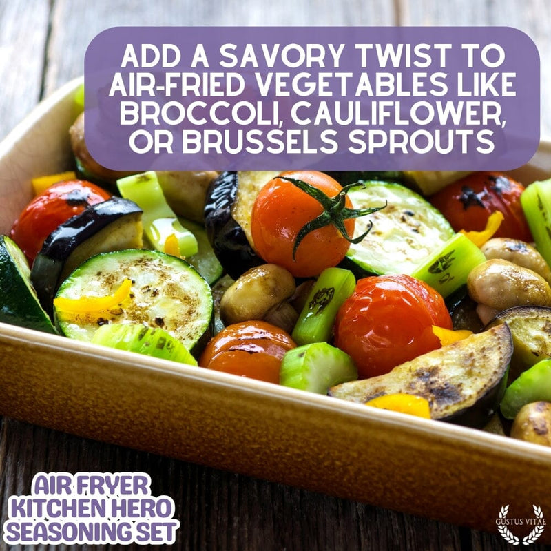 Air Fryer Kitchen Hero Seasoning Set - Artisanal Spice Blends Six Pack Collections & Gift Sets Gustus Vitae