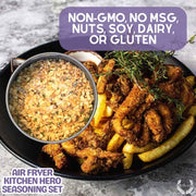 Air Fryer Kitchen Hero Seasoning Set - Artisanal Spice Blends Six Pack Collections & Gift Sets Gustus Vitae