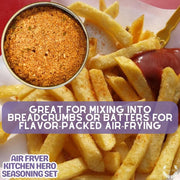 Air Fryer Kitchen Hero Seasoning Set - Artisanal Spice Blends Six Pack Collections & Gift Sets Gustus Vitae