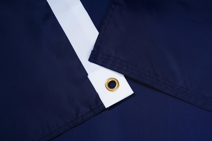 Alaska State Flag fabric, white heading, and brass-tone grommet
