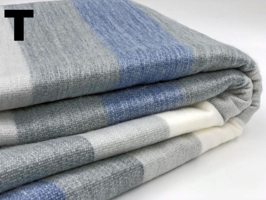 Alpaca Bed Blanket - Striped
