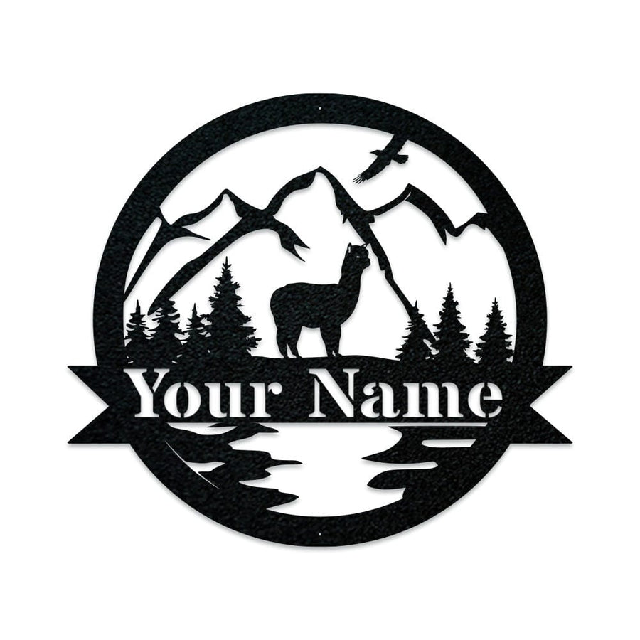Alpaca Monogram - Metal Sign