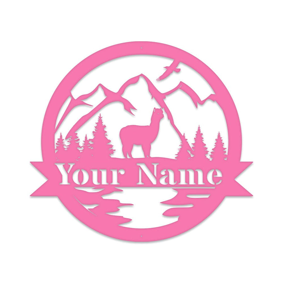 Alpaca Monogram - Metal Sign