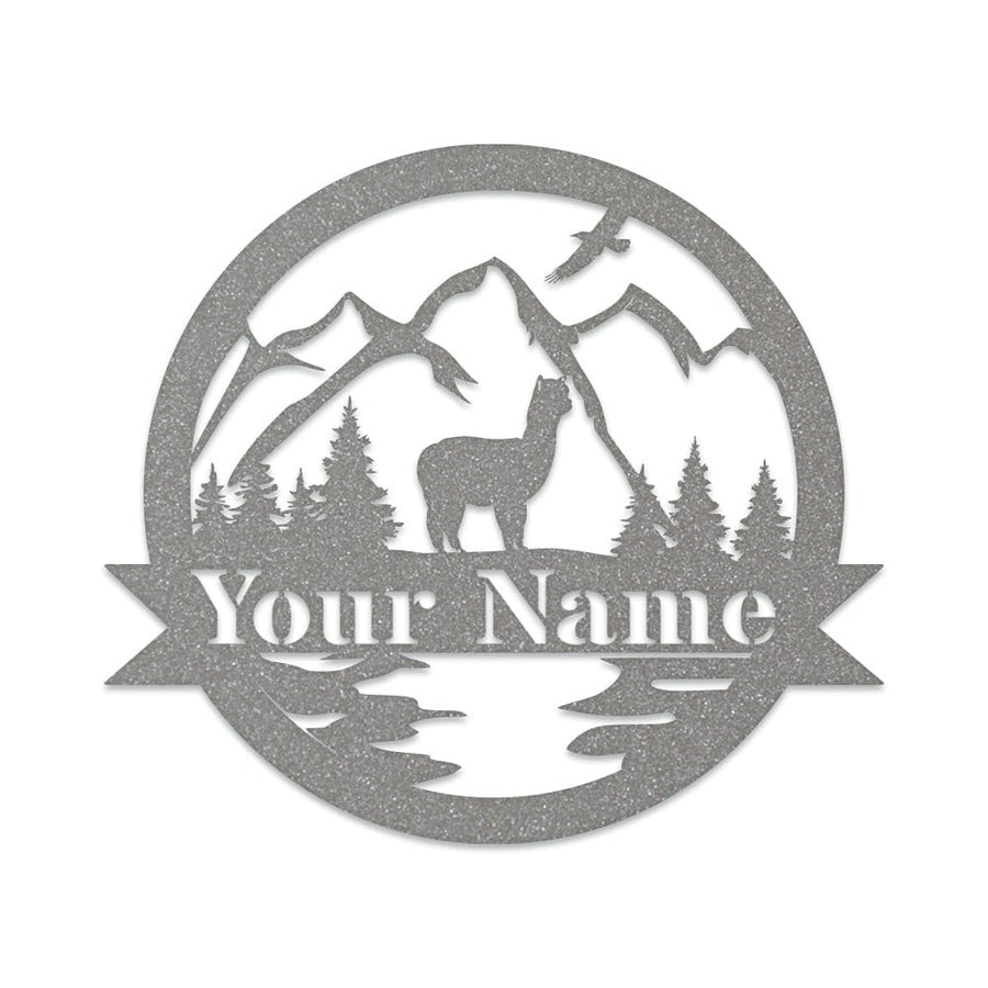 Alpaca Monogram - Metal Sign