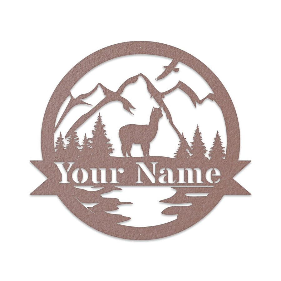 Alpaca Monogram - Metal Sign