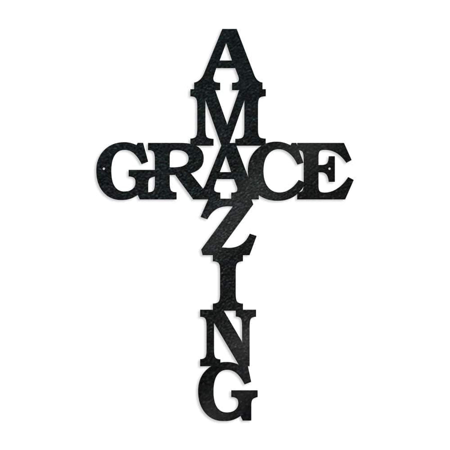Amazing Grace Cross - Metal Decor Sign
