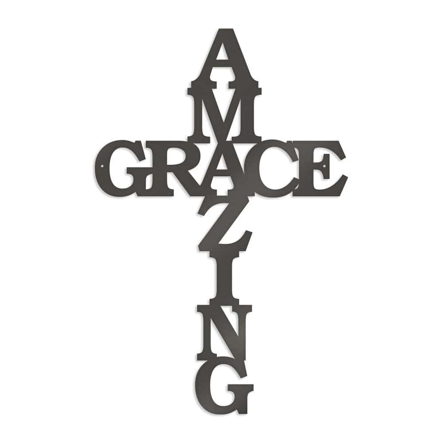 Amazing Grace Cross - Metal Decor Sign