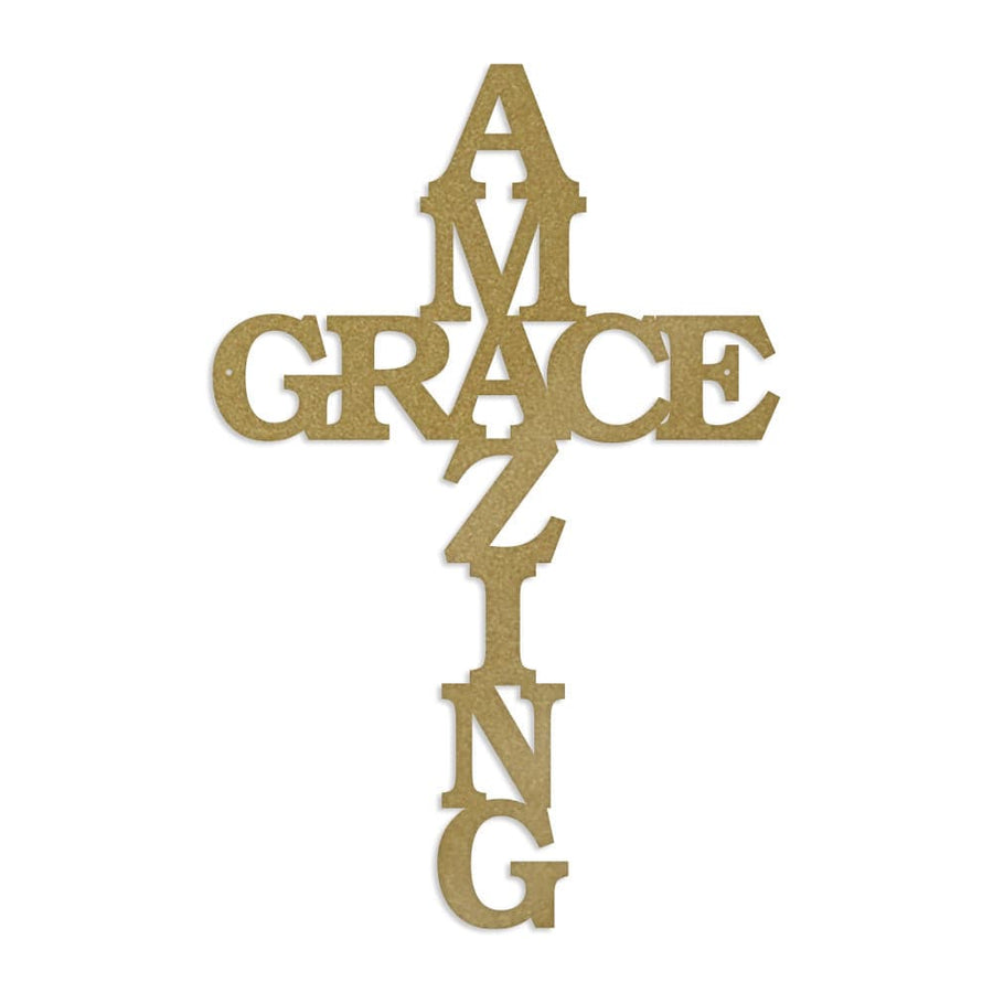 Amazing Grace Cross - Metal Decor Sign