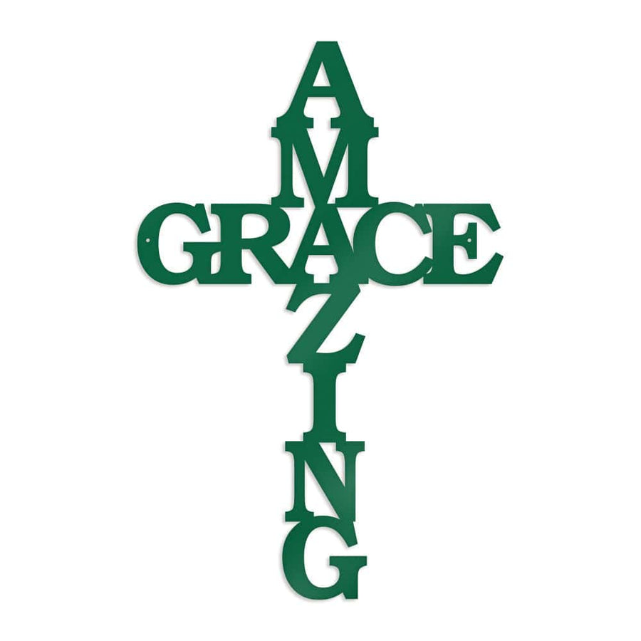 Amazing Grace Cross - Metal Decor Sign