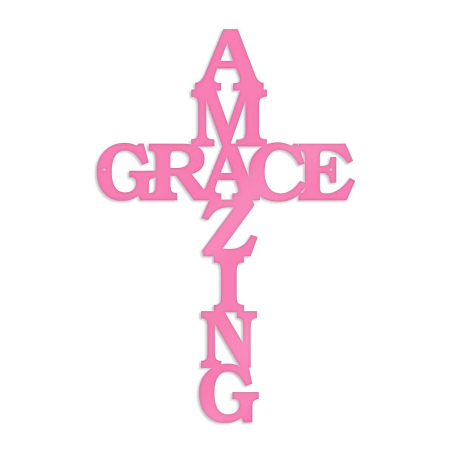 Amazing Grace Cross - Metal Decor Sign