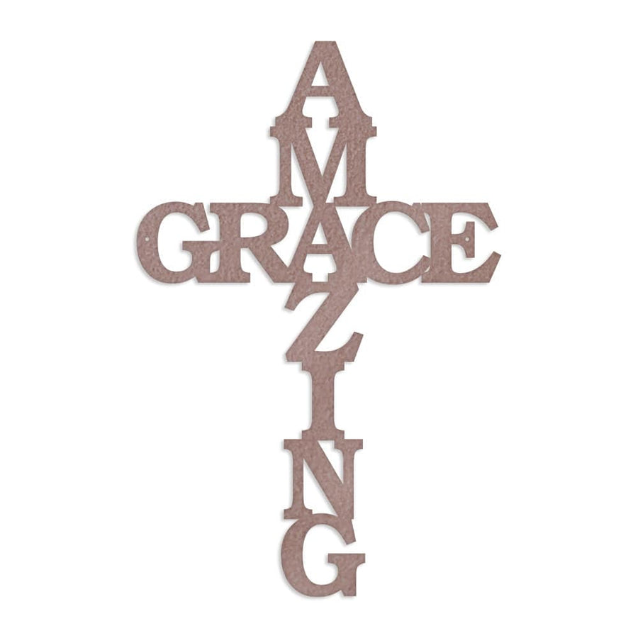 Amazing Grace Cross - Metal Decor Sign
