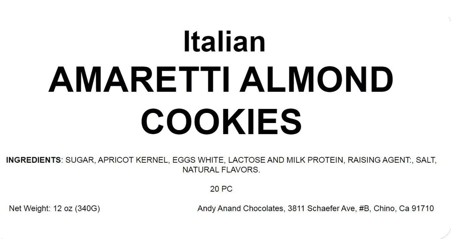 Andy Anand Italian Amaretti Almond Cookies, 20 pc, 8 Flavors – Gluten-Free, Baked in Italy, Authentic Recipe, Birthday & Holiday Gift Box