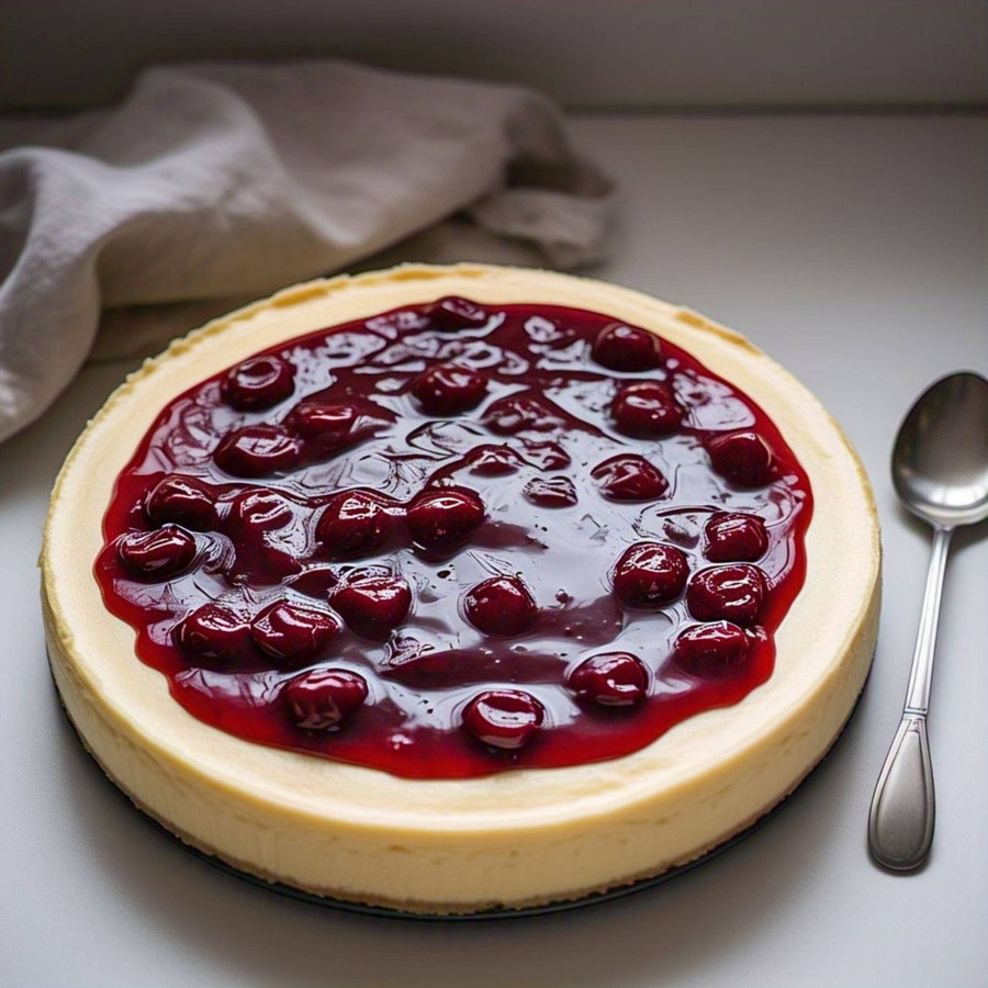 Andy Anand Sugar-Free & Gluten-Free Cherry Cheesecake, 9-Inch – Diabetic-Friendly, Fresh California Cream Cheese, Handmade, Birthday Gift