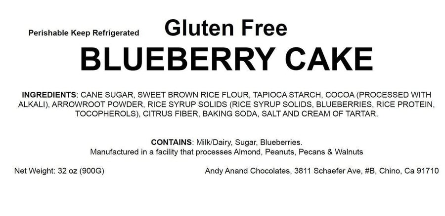 Andy Anand Gluten-Free Blueberry Cake, 9-Inch, 2.8 lb – Hand-Baked, Fresh Blueberries, All-Natural, No Preservatives, Birthday Gift Box