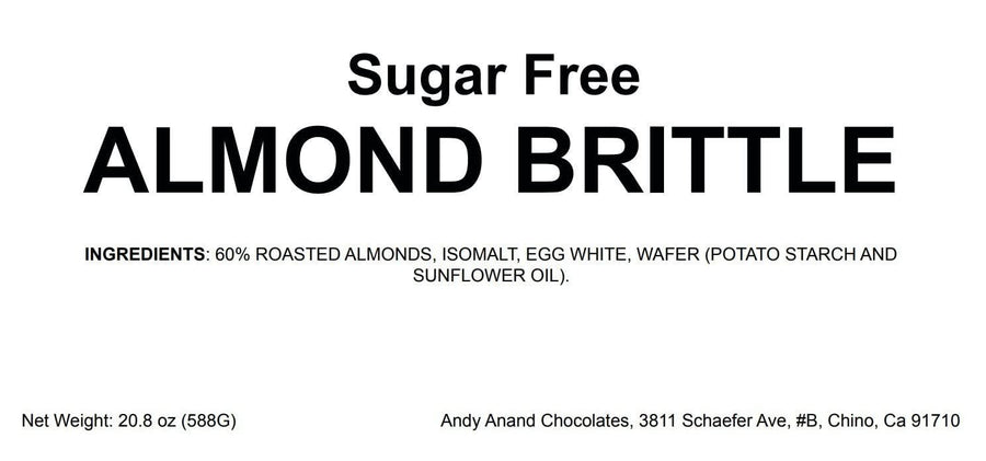 Andy Anand Sugar-Free & Gluten-Free Roasted Almond Nougat Brittle, 7 oz – Keto Italian Torrone Candy, Diabetic-Friendly Gourmet Holiday Gift