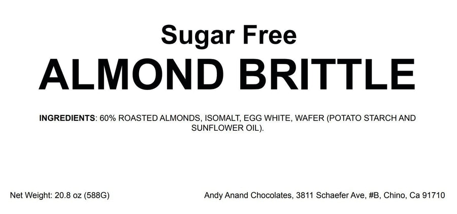 Andy Anand Sugar-Free & Gluten-Free Roasted Almond Nougat Brittle, 7 oz – Diabetic-Friendly Italian Torrone, Keto-Friendly Gourmet Gift Box