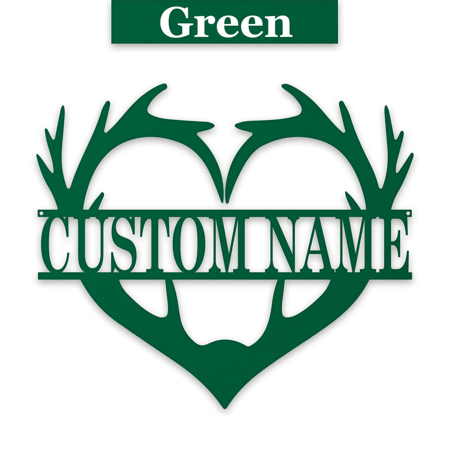 Antler Heart Custom Metal Sign