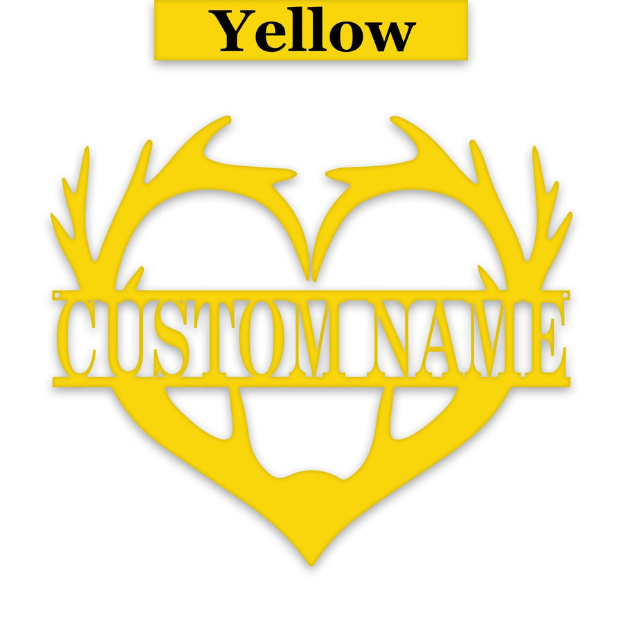 Antler Heart Custom Metal Sign