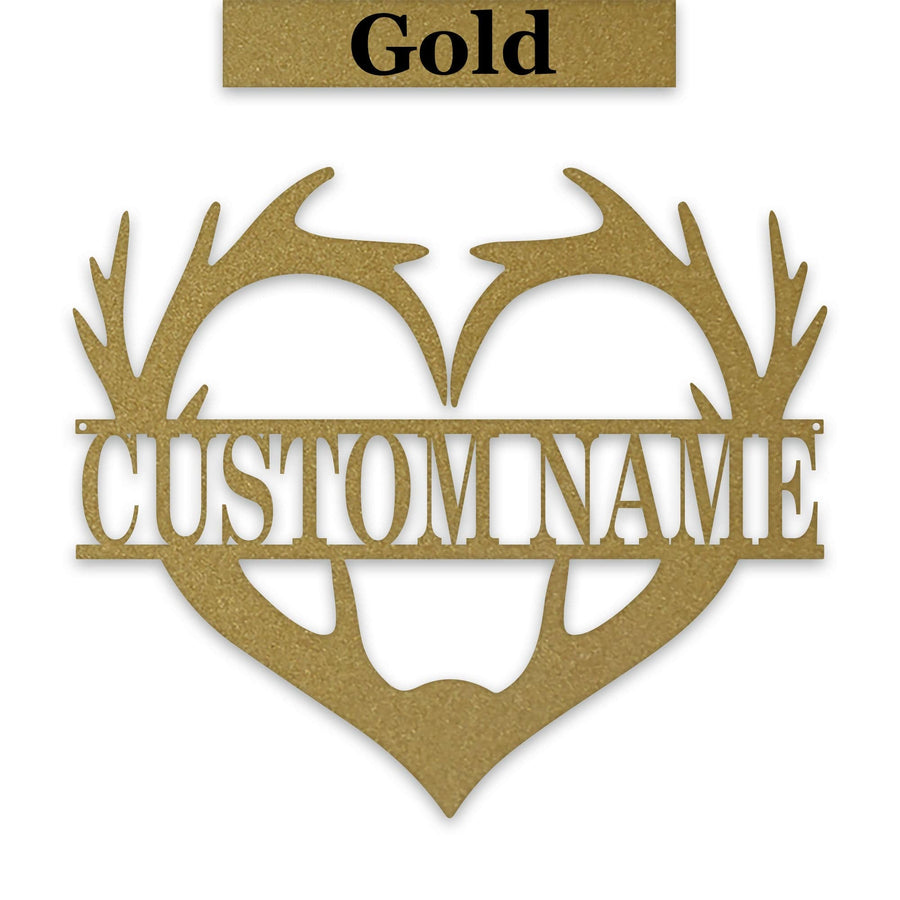 Antler Heart Custom Metal Sign