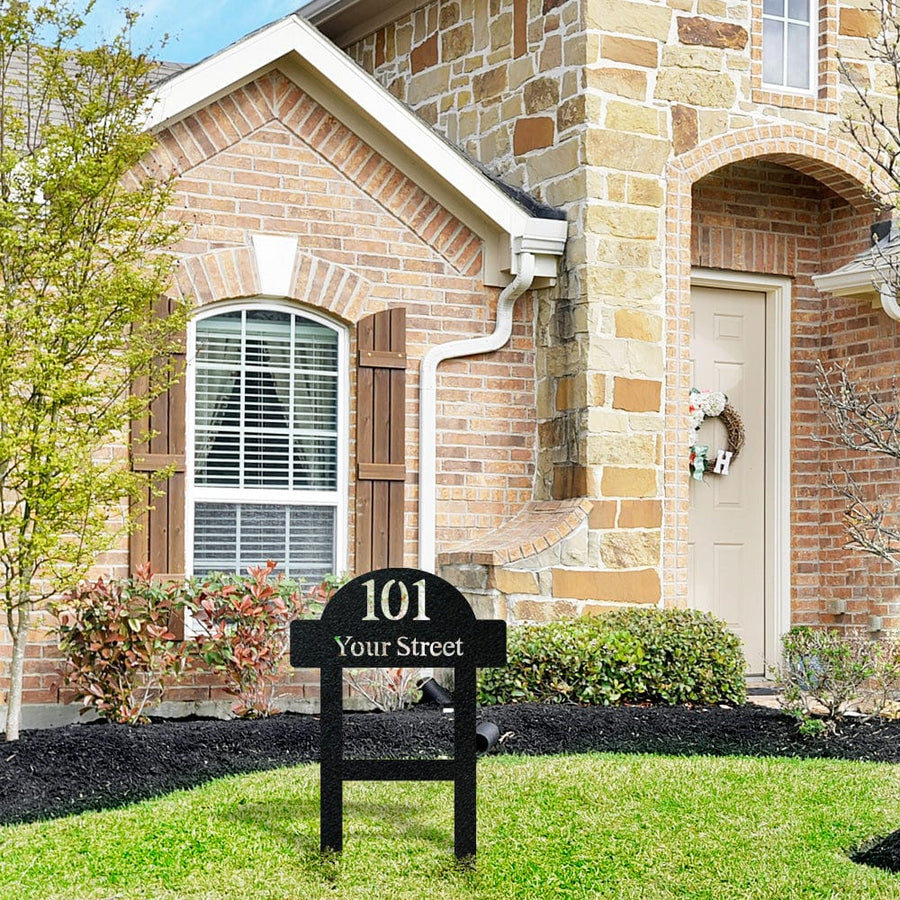 Arched Address Lawn Plaque