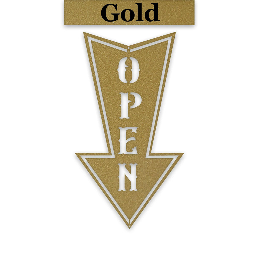 Arrow Open Metal Sign