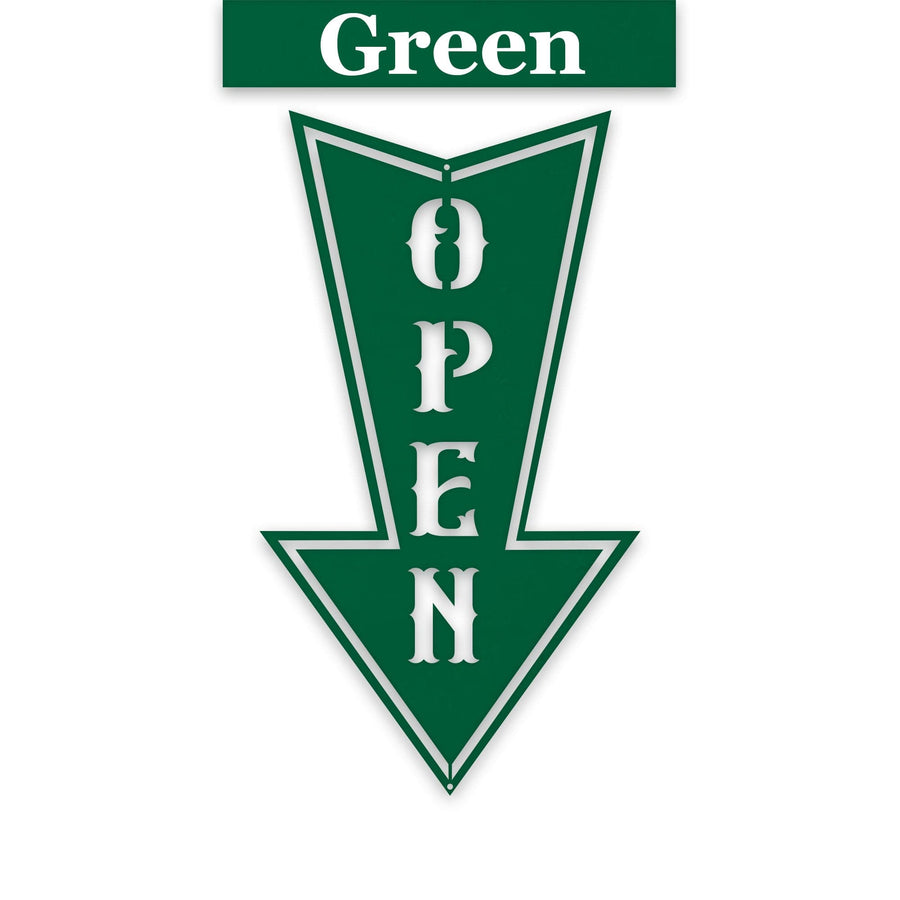 Arrow Open Metal Sign