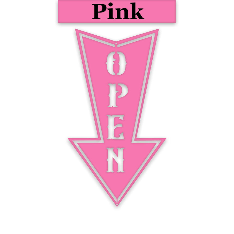 Arrow Open Metal Sign