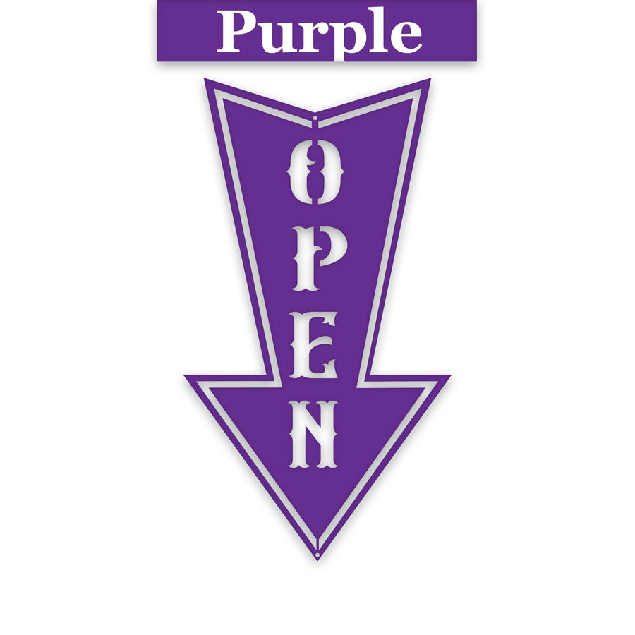Arrow Open Metal Sign