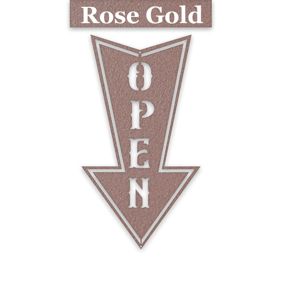 Arrow Open Metal Sign