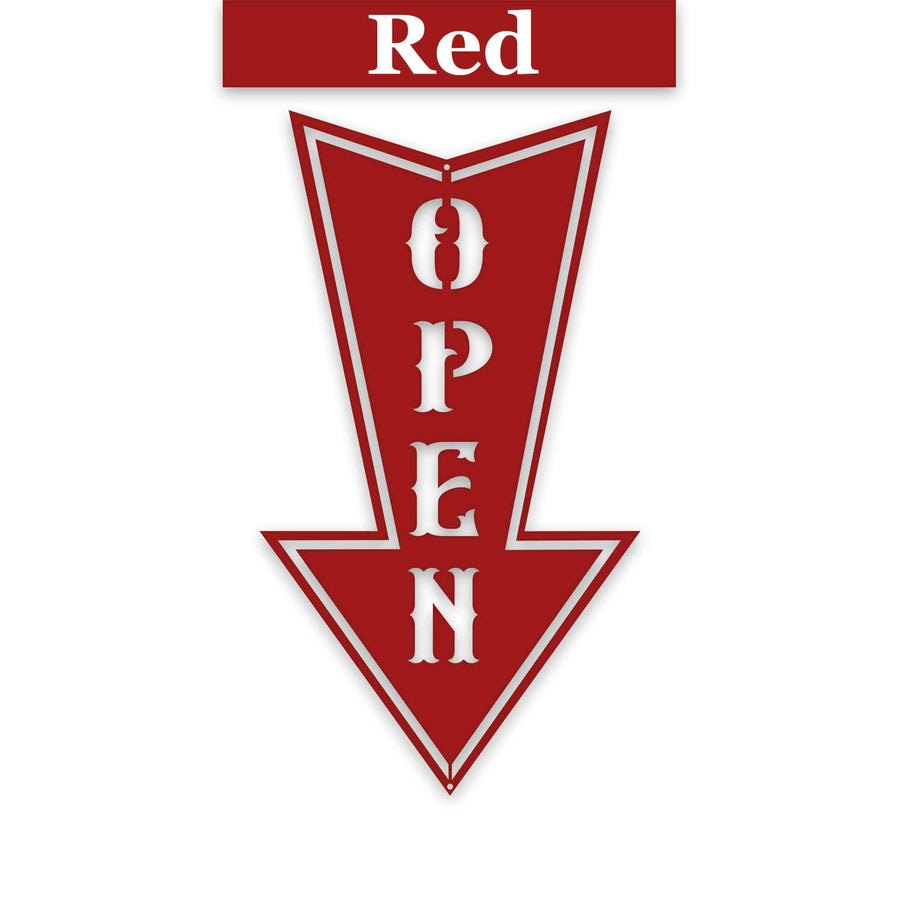 Arrow Open Metal Sign