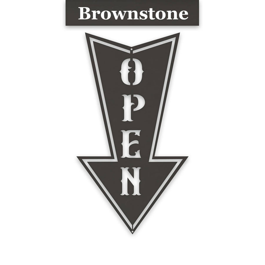 Arrow Open Metal Sign