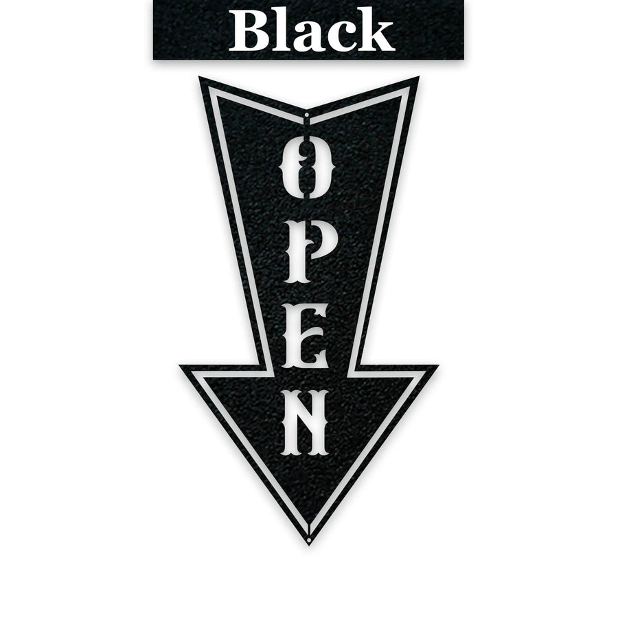 Arrow Open Metal Sign