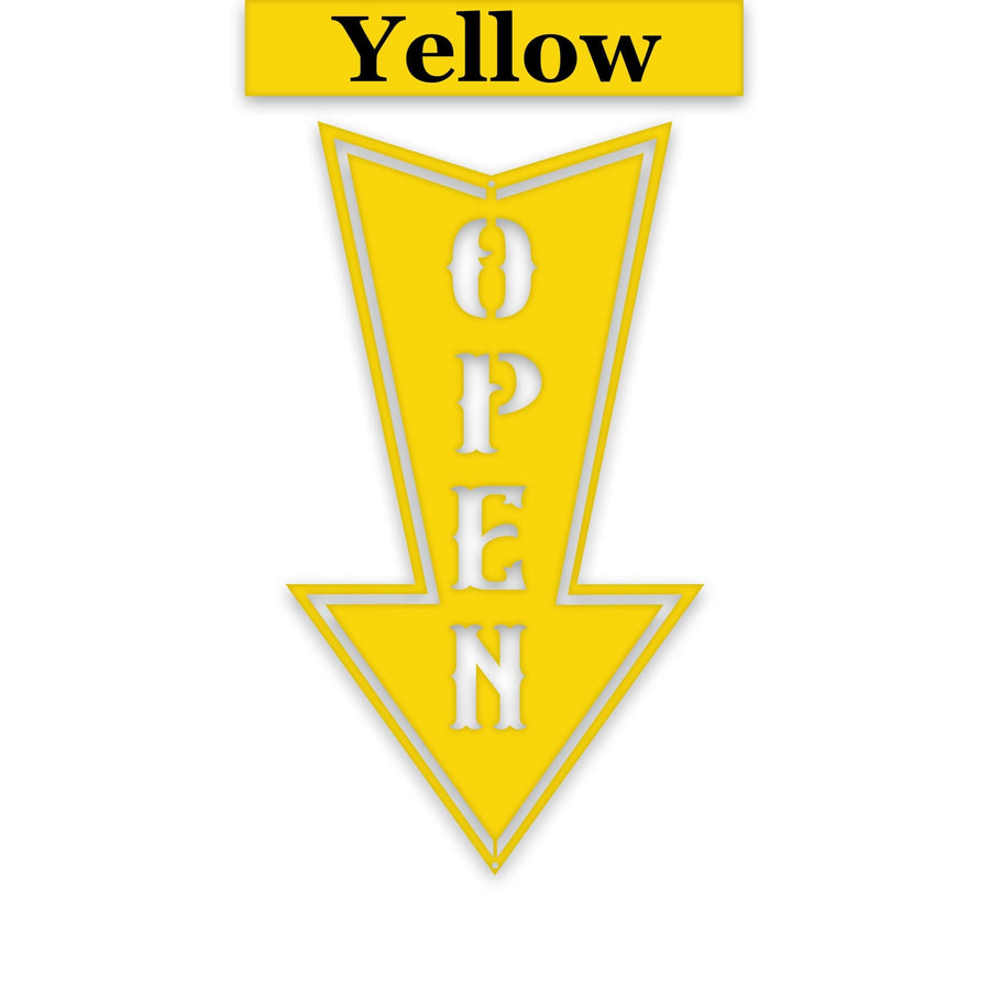 Arrow Open Metal Sign
