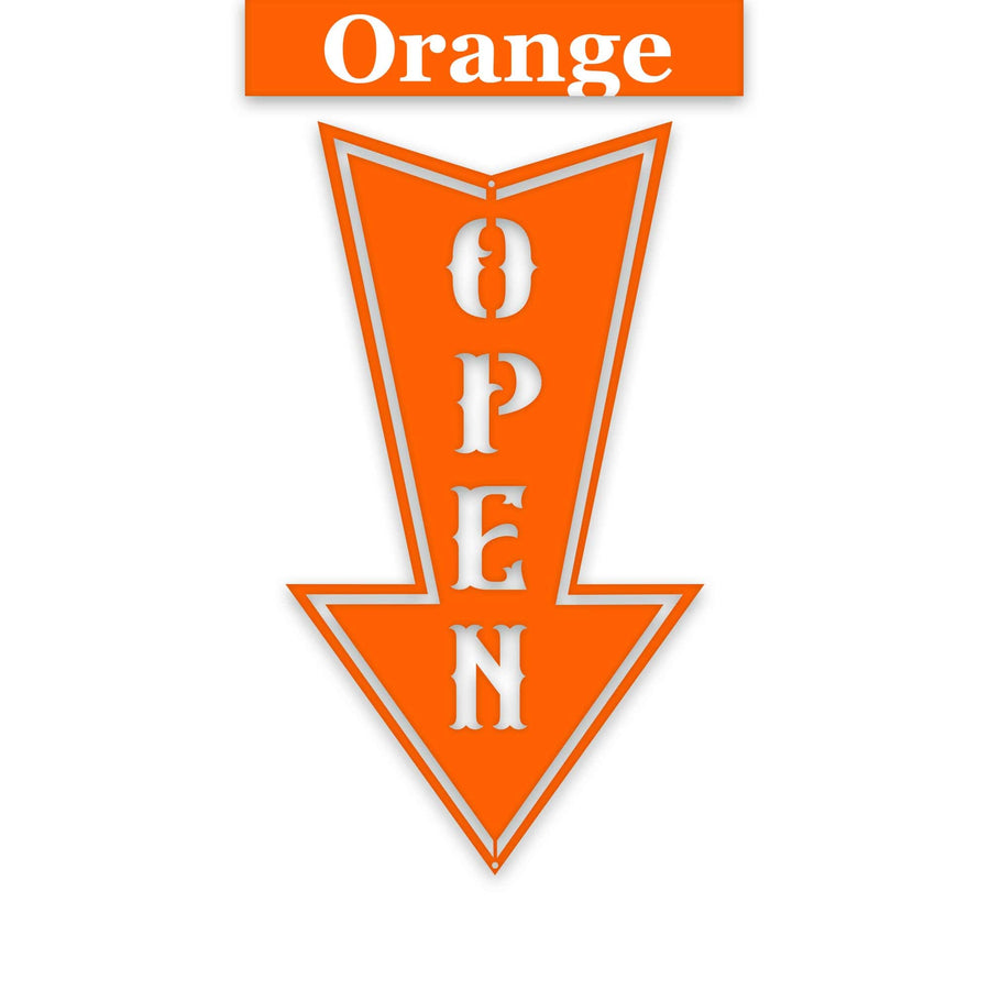 Arrow Open Metal Sign