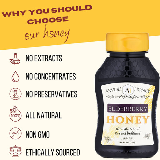 Arvoli Honey - Arvoli Honey Elderberry Infused Honey Bottle - 8oz - Honey | Delivery near me in ... Farm2Me #url#