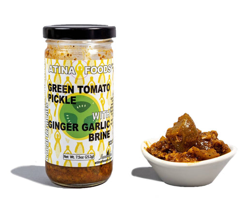 Atina Foods - Green Tomato Pickle with Ginger Garlic Brine - 12 Jars x 8oz - Condiments & Sauces | Delivery near me in ... Farm2Me #url#