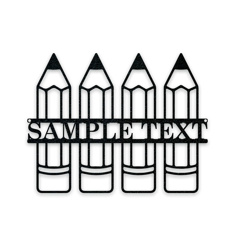 Back to School Classroom Pencils Personalized Metal Sign