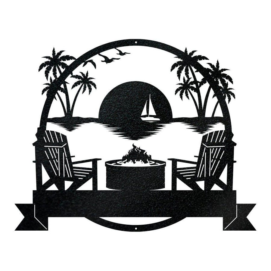 Beach Fire Pit Monogram