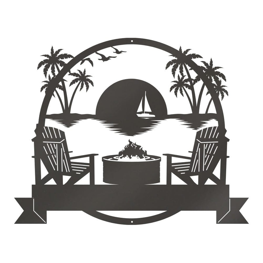 Beach Fire Pit Monogram