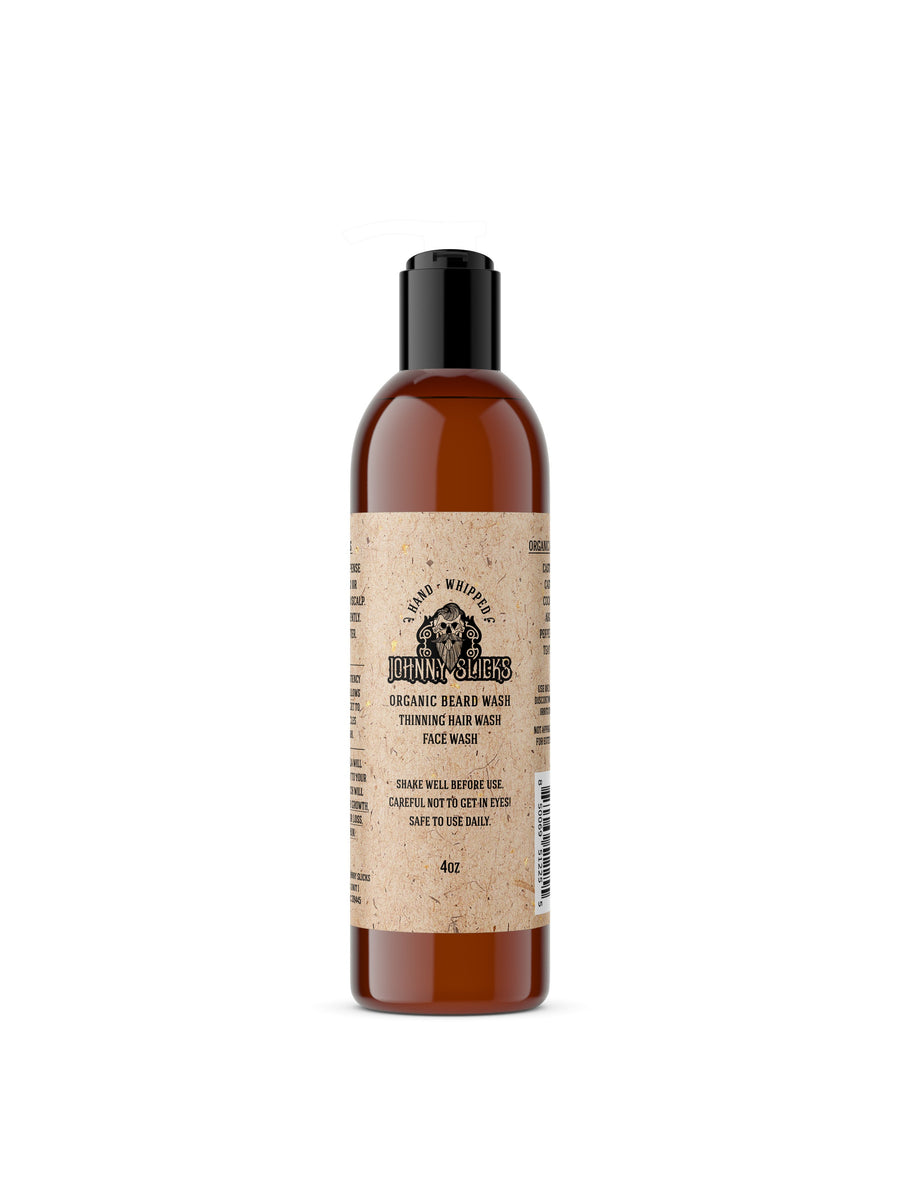 Johnny Slicks Hand Whipped Beard Wash in a 4 oz bottle