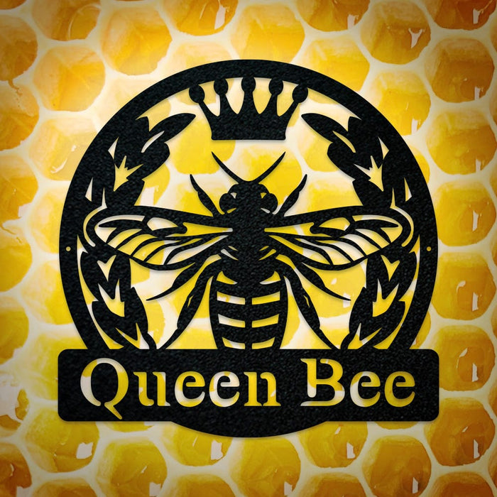 Bee Queen Monogram - Metal Sign