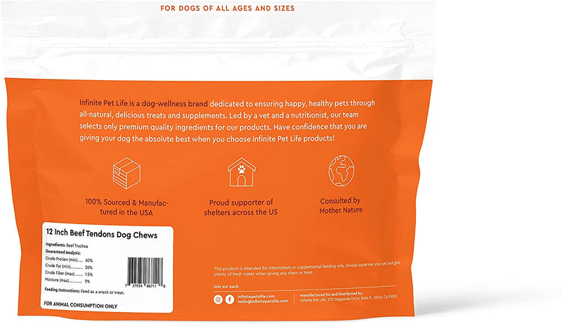 Beef Gambrel Tendon Treats 9-12" (6-count) by Infinite Pet