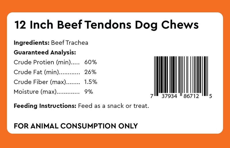 Beef Gambrel Tendon Treats 9-12" (6-count) by Infinite Pet