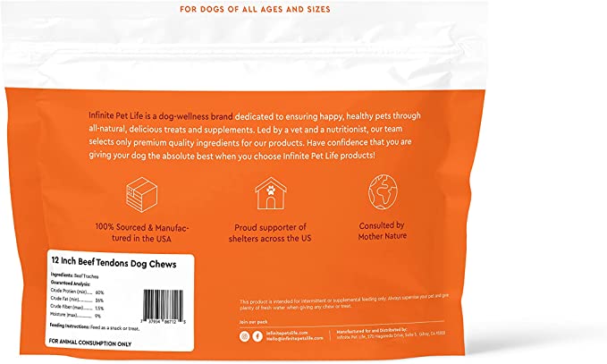 Beef Gambrel Tendon 9-12" (12-count) by Infinite Pet