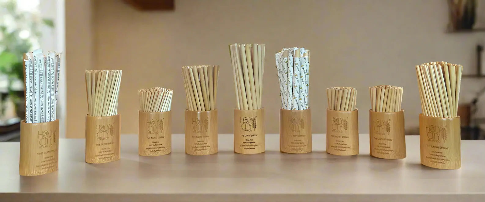 Holy City Straw Company Branded small Bamboo Straw Holder