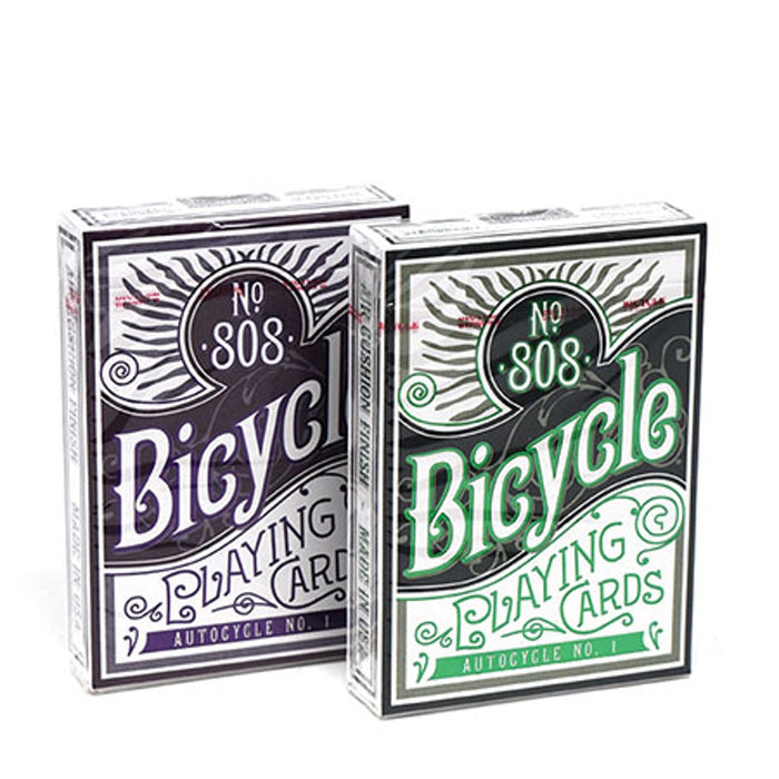 Bicycle Autocycle No. 1 in Collector's Tin – 2-Deck Set  (Purple & Green)