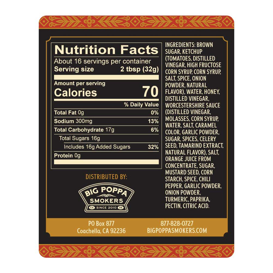 Big Poppa's Granny's BBQ Sauce - 18oz