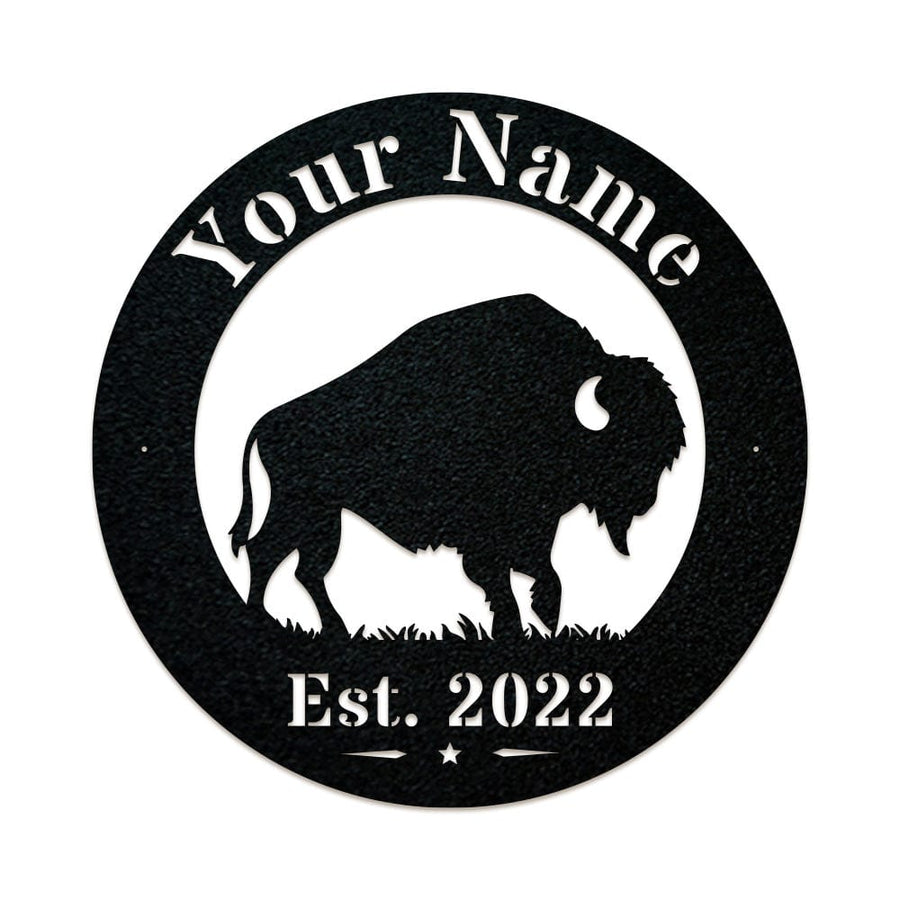Bison Circle Monogram Sign